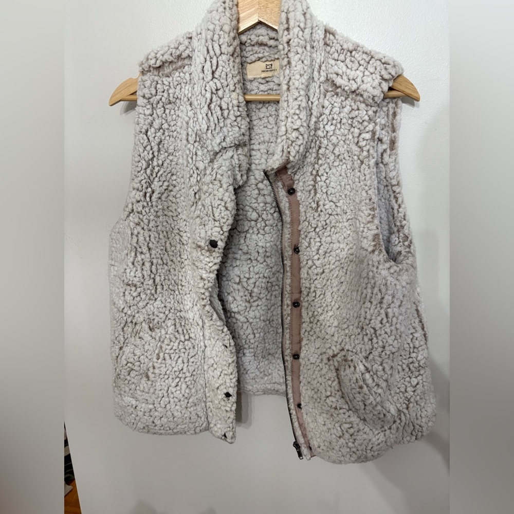 Thread & Supply Pink Sherpa Vest Jacket